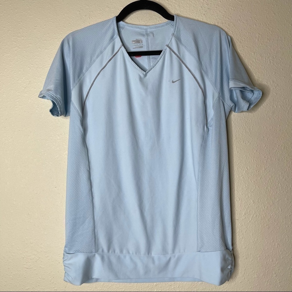 Nike Blue V Neck Short Sleeve Training Shirts